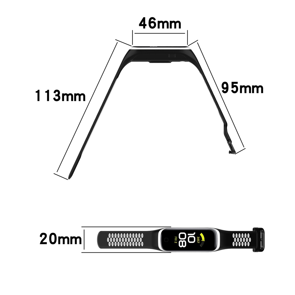 Dây đeo silicone thay thế màu trơn thời trang cho đồng hồ thông minh Samsung Galaxy Fit 2 SM-R220