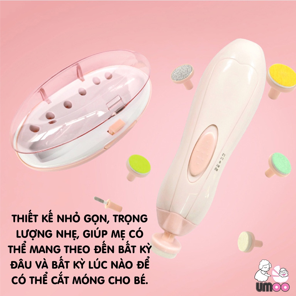 Bộ Máy Cắt Móng Tay Mài Dũa Móng Cho Em Bé Trẻ Sơ Sinh Umoo Trimmer