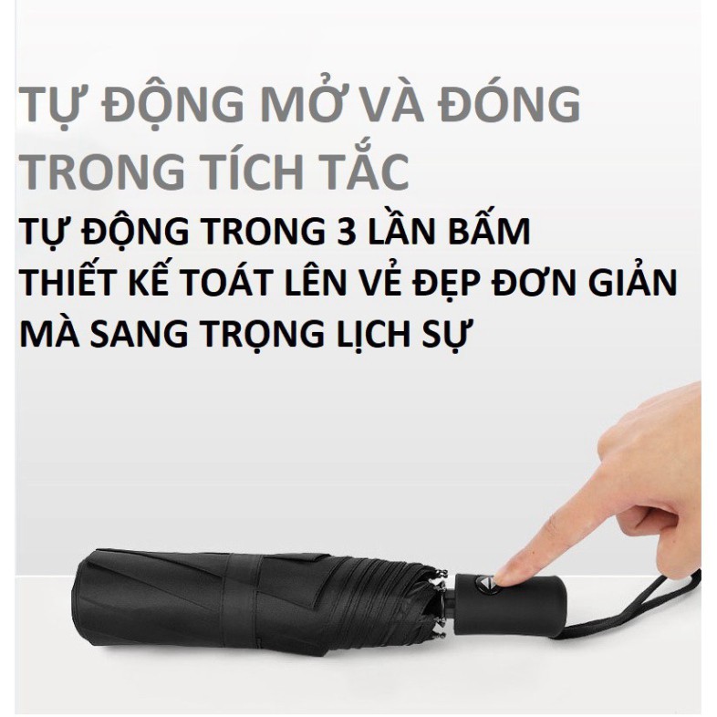 Ô dù cầm tay gấp gọn, ô che mưa, ô che nắng, tự động đóng mở, chống tia UV - Quà tặng theo các hãng xe ô tô