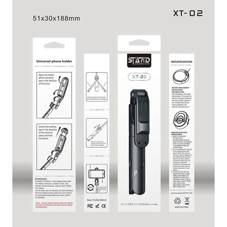 Gậy Chụp Ảnh Tự Sướng XT02 3in1,có Bluetooth ,3 Chân Đa Năng, Chụp Hình Selfie, Giá đỡ điện thoại livestream | BigBuy360 - bigbuy360.vn