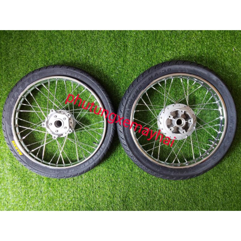 bánh căm exciter 150 full vỏ ruột maxxis 250/275 niềng hãng Honda goshi lắp các dòng exciter 150 như zin không cần chế