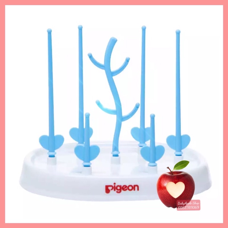 Giá úp bình sữa núm ti, khay úp bình sữa hình cây không nắp Pigeon