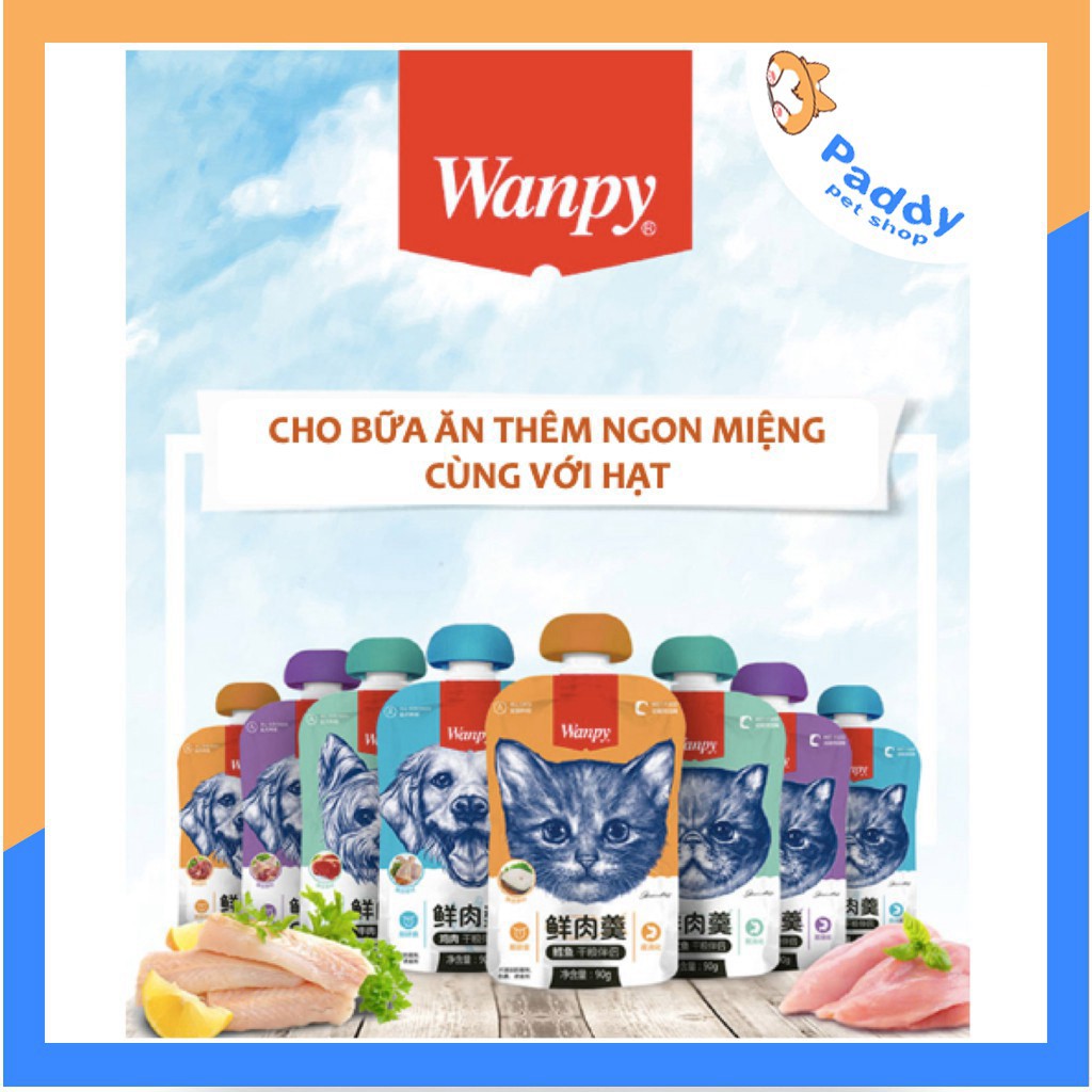 gg1 Pate Thơm Ngon Cho Mèo Wanpy Nắp Vặn Dễ Bảo Quản 4 Vị