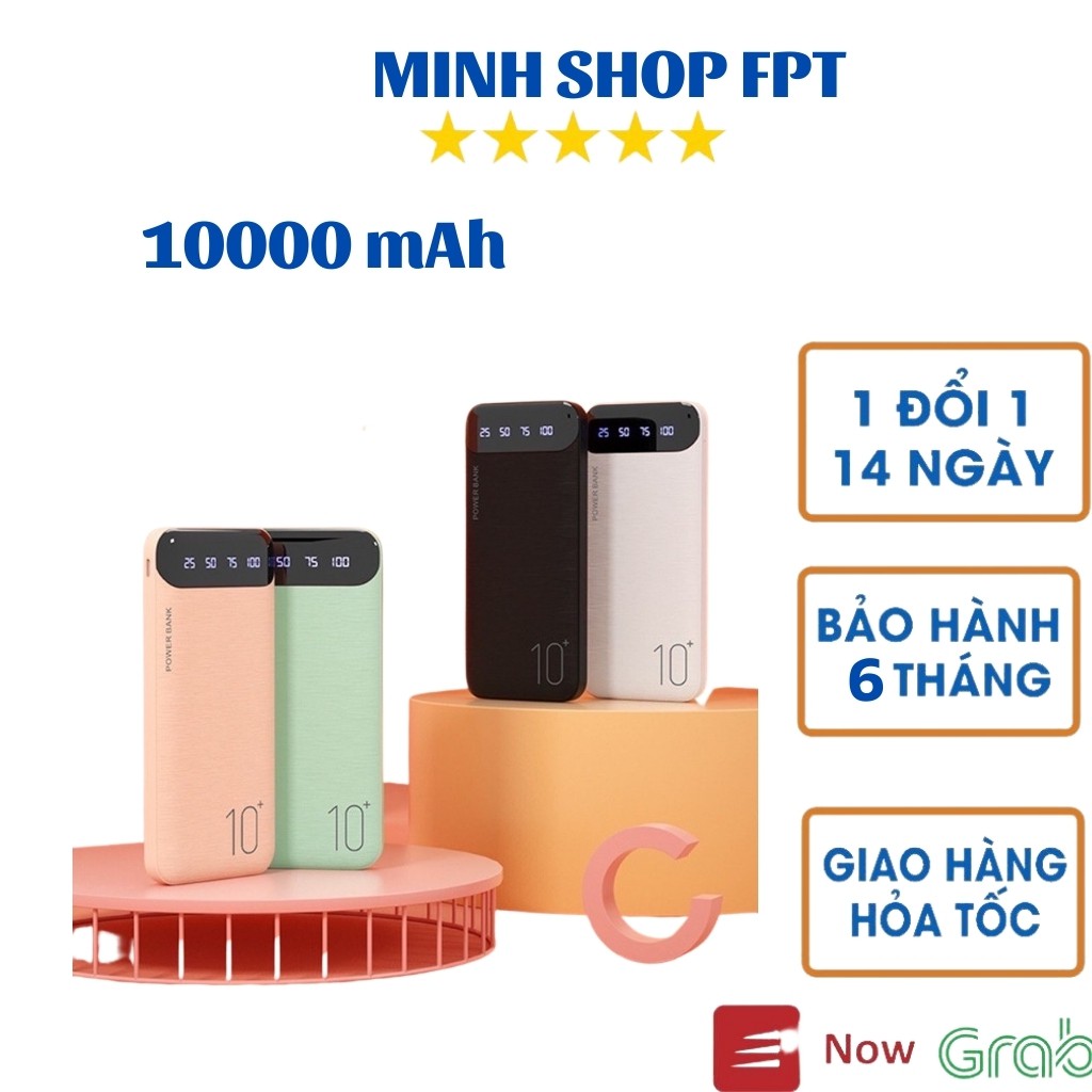 Pin sạc dự phòng Remax tích hợp màn hình LEG WP - 161 10000mAh sạc 2 thiết bị cùng lúc sạc nhanh hiển thị %pin Minh Shop