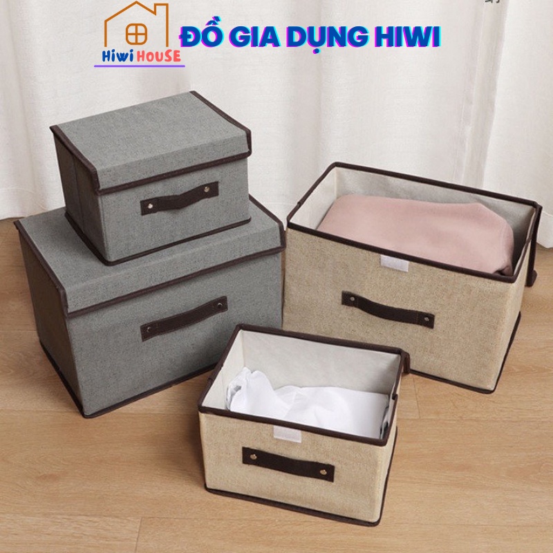 Hộp Vải Đựng Đồ Tiện Lợi, Thùng Đựng Quần Áo Đa Năng( combo 2 cái to+bé)
