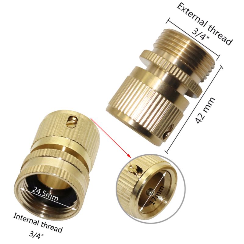 Đầu Nối Vòi Nước Làm Sạch Xe Hơi 3/4 inch Bằng Đồng Tiện Dụng