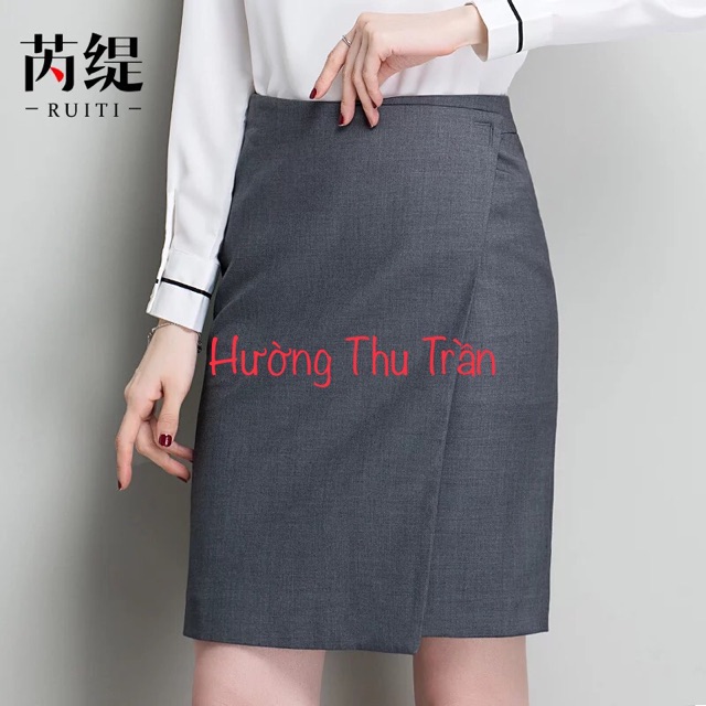 Chân váy công sở đắp tà chéo thời trang | BigBuy360 - bigbuy360.vn