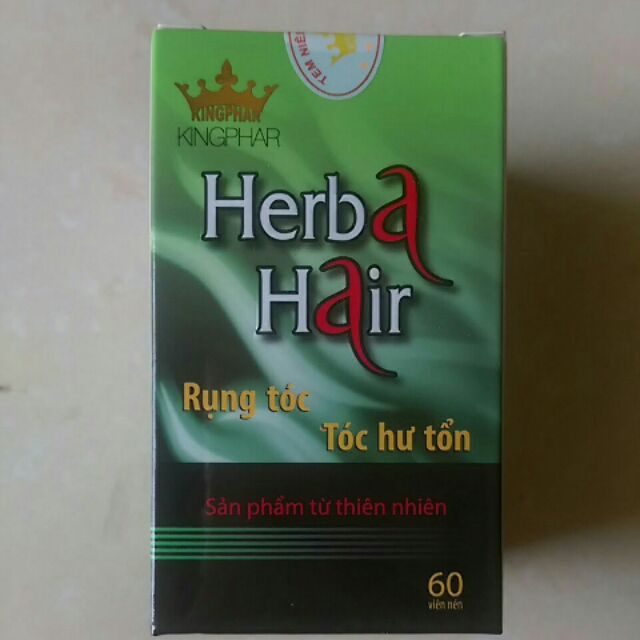 HERBA HAIR KINGPHAR - Viên uống kích thích mọc tóc, chăm sóc tóc hư tổn số, khô xơ, gãy rụng, bạc sớm.