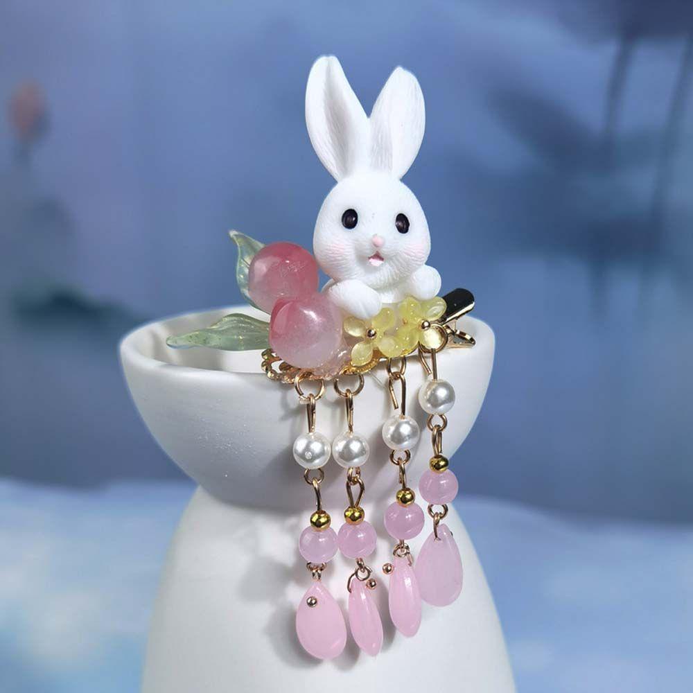 1 Kẹp Tóc Hình Thỏ Phong Cách Trung Hoa Xinh Xắn WMES15H