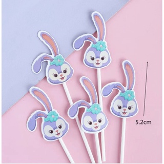 Topper giấy trang trí bánh, tiệc - Thỏ tím