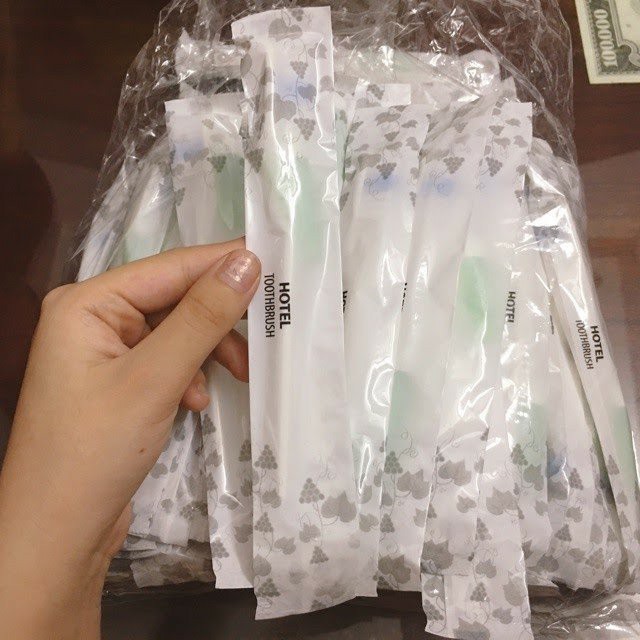 Set bàn chải và kem đánh răng Riotex, bàn chải dùng 1 lần đóng bao hoa cho nhà nghỉ, khách sạn