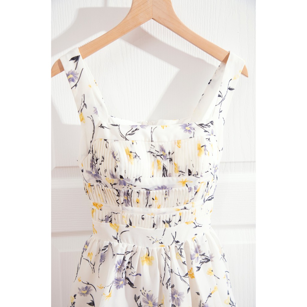 [Mã SKAMSALEP6 giảm 10% tối đa 100K đơn 150K] SÒ VINTAGE - HALY Đầm hoa xếp li ngực ba tầng | BigBuy360 - bigbuy360.vn