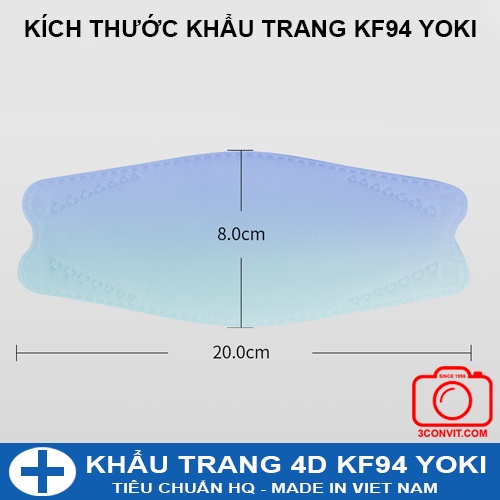 Túi 6 khẩu trang 4D KF94 Yoki 4 lớp kháng khuẩn chống bụi mịn tiêu chuẩn PM2.5
