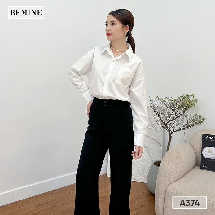 Áo sơ mi form rộng túi ngực BEMINE A374TRANG