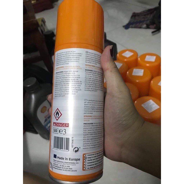 Chai xịt bảo dưỡng bôi trơn sên xe Repsol Moto Chain Lube 400ml