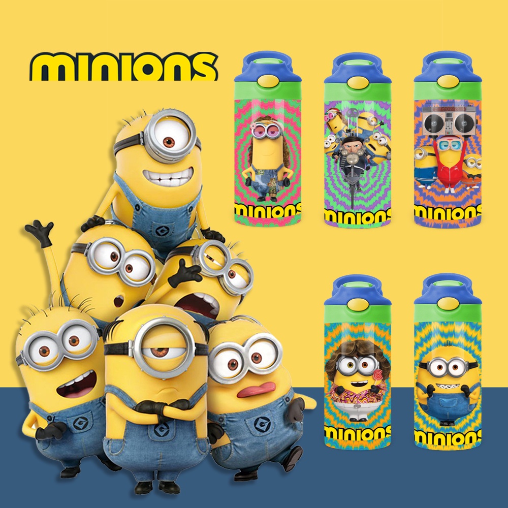 Bình Uống Nước Giữ Nhiệt Cho Bé Có Ống Hút Hình Minions - Tỉ Mỉ Studio - Mã 1507KT02