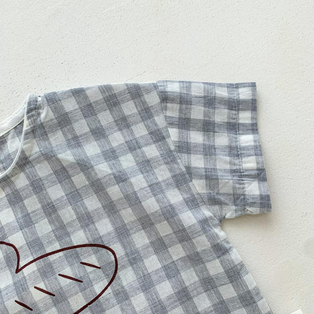 Set Áo Thun Ngắn Tay In Hình Vịt Và Quần Short Thời Trang Mùa Hè Cho Bé