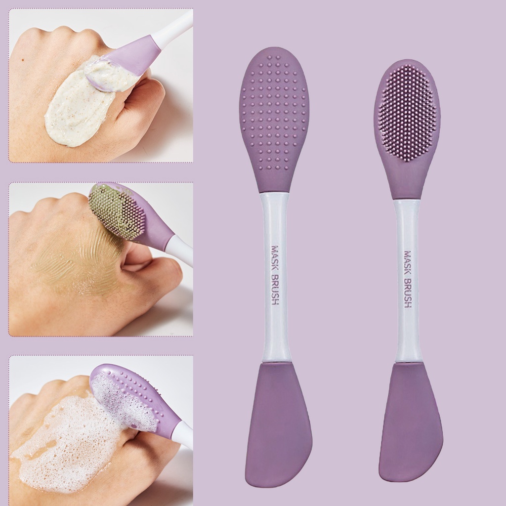 Jen Cọ Hai Đầu Bằng Silicone Làm Sạch Lỗ Chân Lông Tái Sử Dụng Được Dùng Để Đánh Kem Bùn / Kem Dưỡng Da Mặt