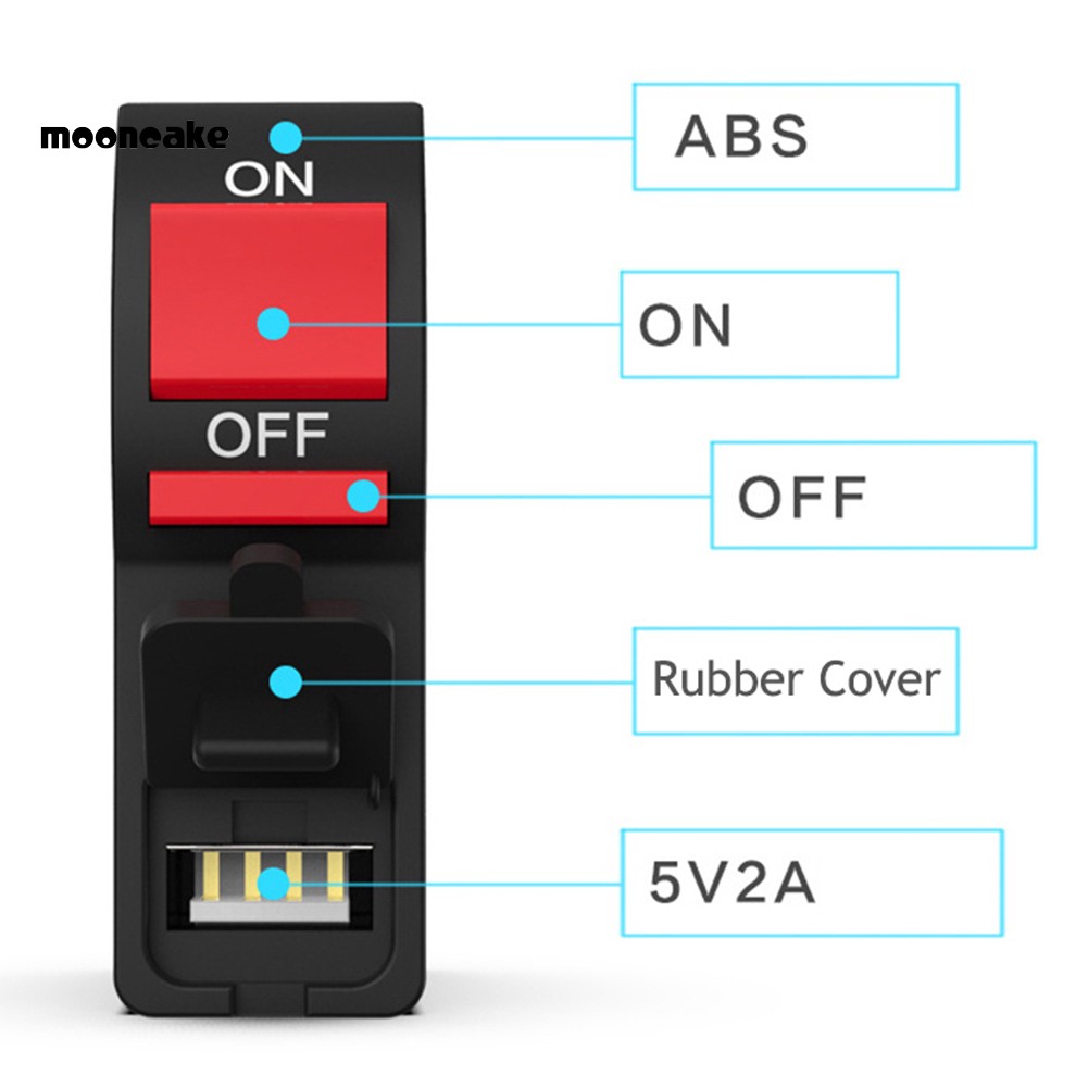 Công Tắc Bật / Tắt Điều Khiển Gắn Tay Lái Xe Mô Tô Với Cổng Sạc Usb