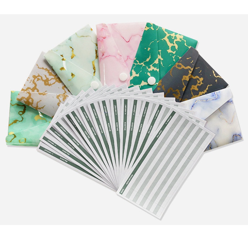 Bộ 15 Phong Bì Đựng Tiền Tiết Kiệm Bằng Nhựa PVC Chống Thấm Nước Có Thể Tái Sử Dụng