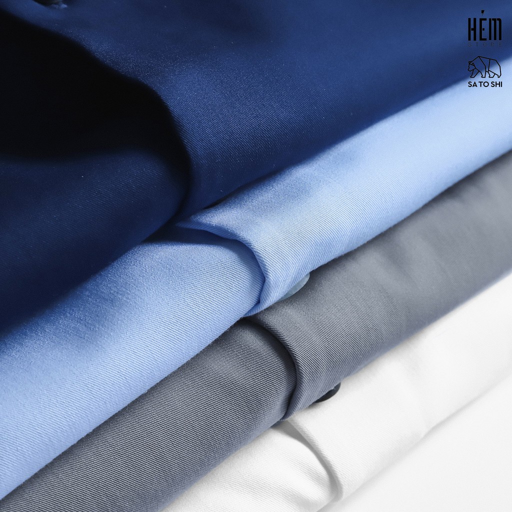 |Hẻm Store| Áo sơ mi nam Satoshi SASM49 ngắn tay chất cotton from slimfit thoải mái trơn, nhiều màu | BigBuy360 - bigbuy360.vn