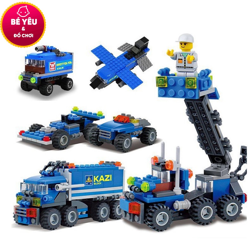 Lego ôtô xe tải Kazi 163 chi tiết - đồ chơi ghép hình Kazi, Lego ô tô tải