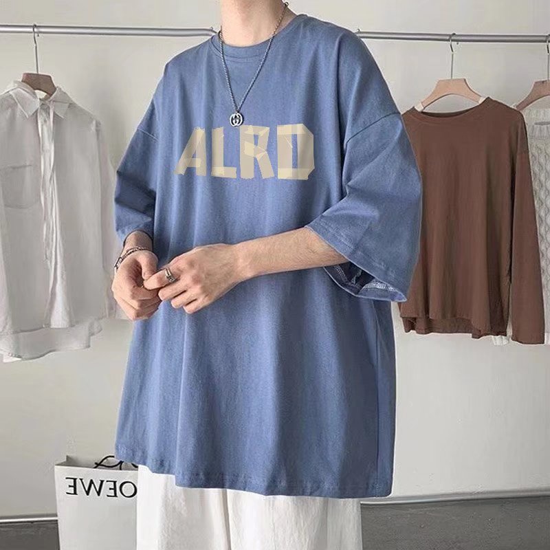 【M-8XL】Áo Thun Dáng Rộng Cổ Thuyền In Chữ Xu Hướng Đường Phố Hip Hop Thời Trang Mùa Hè Cho Nam Và Nữ