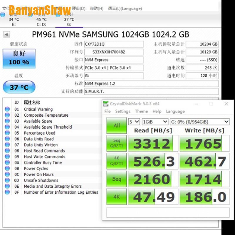 Card Chuyển Đổi Banyanshaw Nvme M.2 Ngff Ssd Sang Pci-E Pci Express 3.0 16x X4