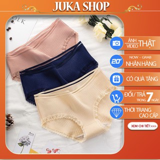 Quần lót nữ cotton cạp sọc kháng khuẩn thun lạnh dễ thương sexxy gợi cảm (8 màu)