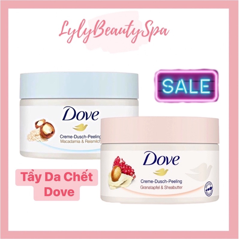 KEM TẮM TẨY DA CHẾT DOVE bản Đức 225ml