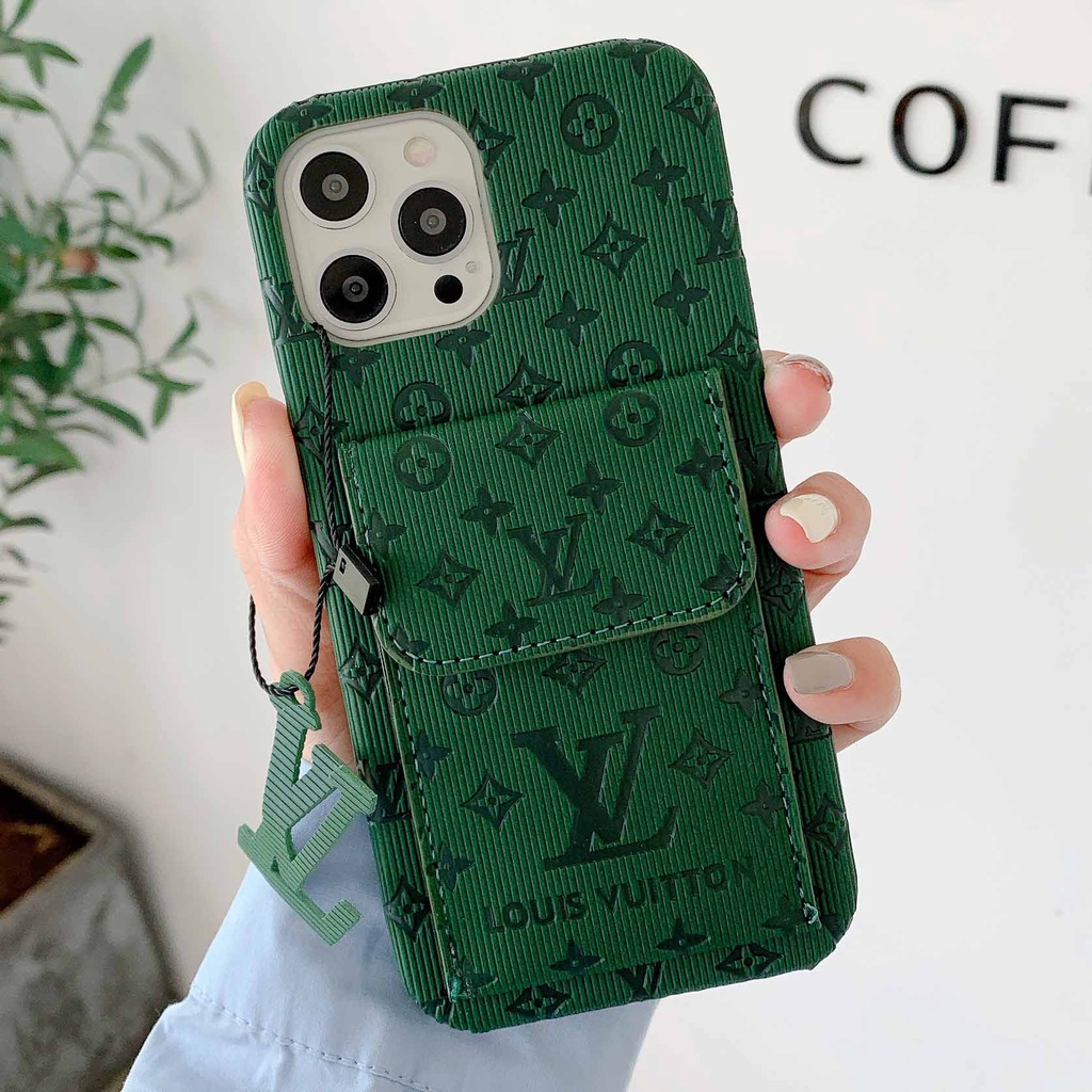 Ốp Điện Thoại Dập Nổi Chữ 3D Có Ngăn Đựng Thẻ Thời Trang Cho iPhone 13promax 12 11 xsmax xr xs 7P