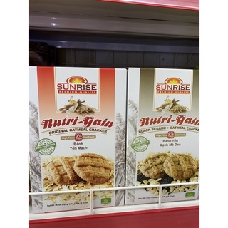 Bánh quy SUNSIRE nutri gain không đường vị Yến mạch và Yến Mạch Mè Đen 178gr/hộp