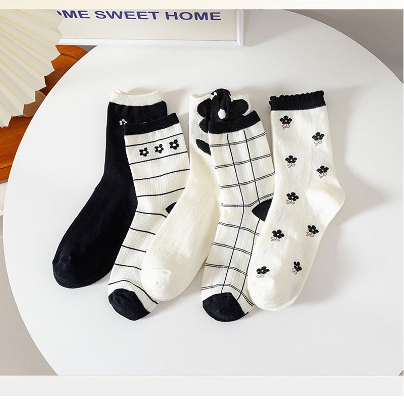 Tất vớ cổ cao nữ trắng phong cách Nhật Hàn chất dệt kim mềm mại co giãn thấm hút mồ hôi phối đồ cực đỉnh HANASO TD046