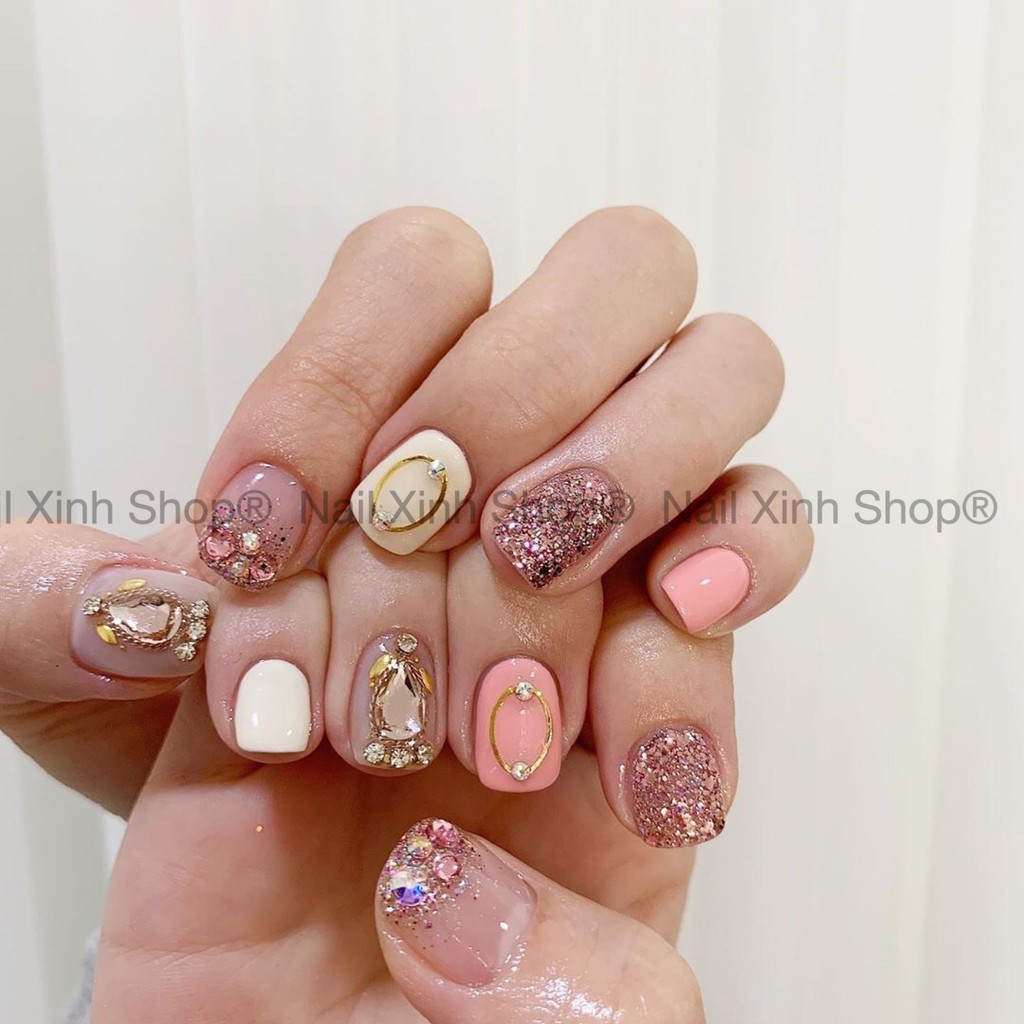 Hủ tròn trang trí móng nail,charm nail, đá nail, phụ kiện nail art ( đá loại 1 )