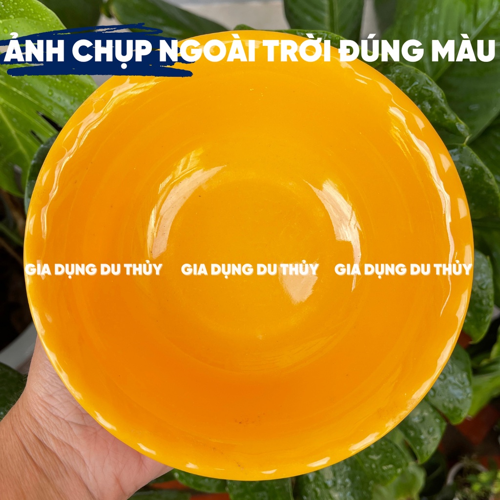 Tô melamine nhựa phíp loại tô sâu xoắn màu trắng, vàng, xanh lá và hoa văn của tổng kho gia dụng Du Thủy