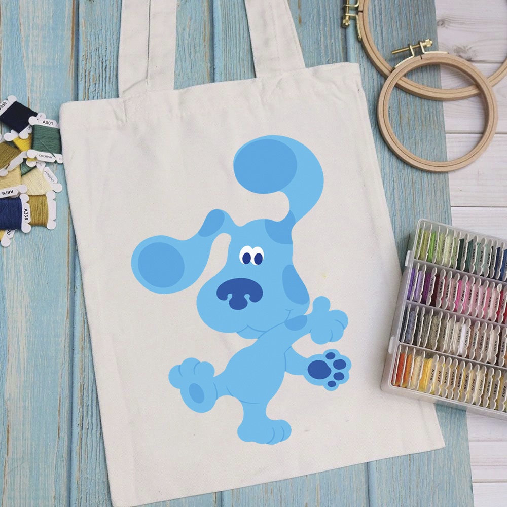 Túi vải, túi Tote BLUES CLUES - Mẫu 1 vải canvas dày đẹp cho nữ có khóa miệng đi học đi chơi. In hình theo yêu cầu