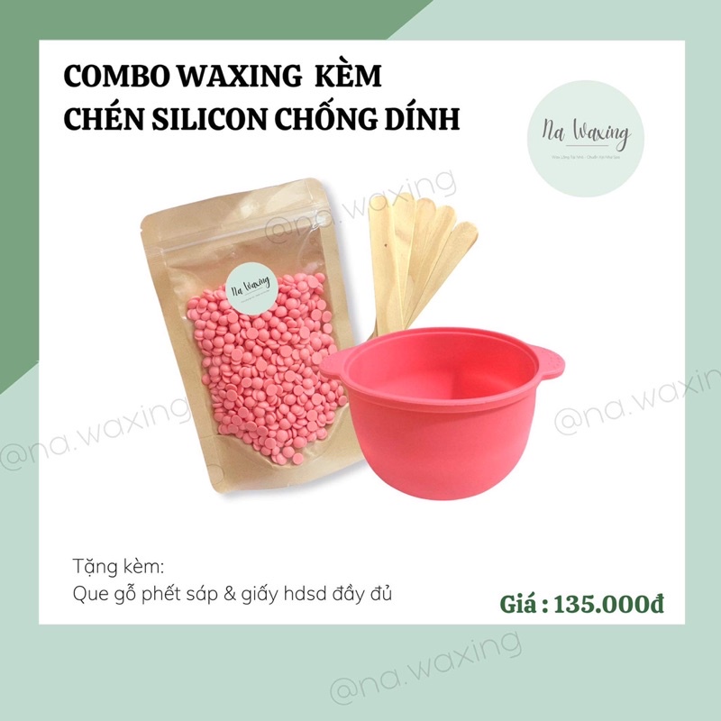 Combo Waxing Chén Nấu Sáp Silicon - Sáp Wax Beans