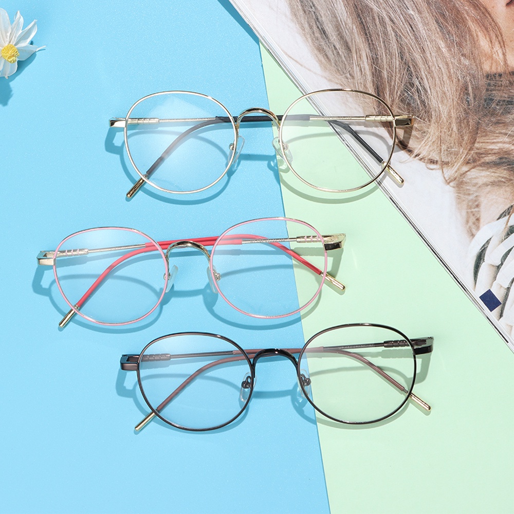 Mắt Kính Gọng Kim Loại Siêu Nhẹ Phong Cách Thời Trang Cao Cấp Cho Nam Và Nữ