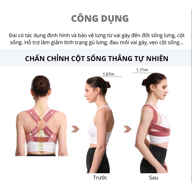 Phiên bản nâng cấp Gù lưng vô hình Đai điều chỉnh Đai nylon co giãn cường độ cao nhập khẩu