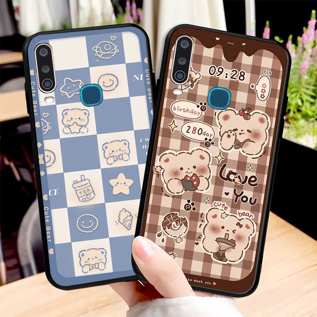 Ốp lưng Vivo U10 / Y12/ Y15 / Y17 in hình 3D GẤU cute be@r, soda, happy day cực hot ,thời thượng