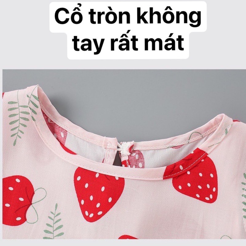 Váy Lanh Không Tay Mùa Hè Cho Bé Gái