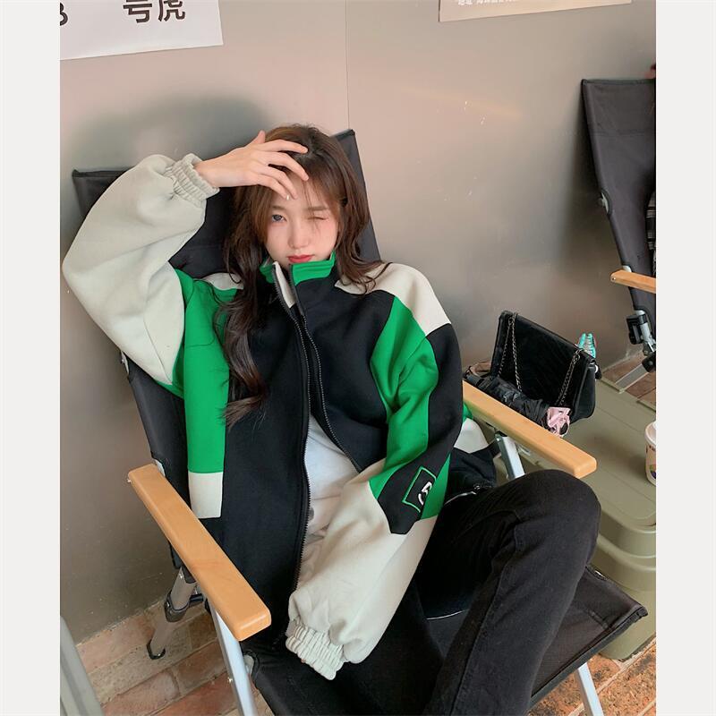 Áo Nữ Cổ Lọ Dáng Rộng Màu Sắc Tương Phản Thời Trang 77