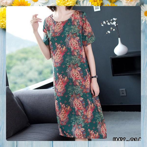 [Xả Kho] Váy Trung Niên  - Đầm Trung Niên Hàng Thiết Kế, Vải Lụa Mát Mịn Thiết Kế Dành Cho U40-U50-U60