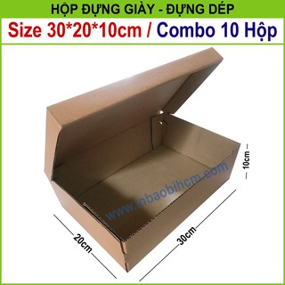 10 hộp giày nắp liền 30x20x10 cm (InbaobiHCM - Thùng giấy - Hộp giấy giá rẻ)