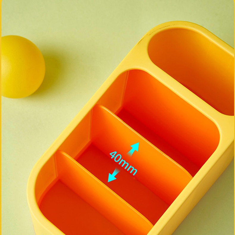 Kệ đựng bút 4 ngăn hình bạn vịt cute ống cắm bút giá đỡ điện thoại kệ mini để bàn làm việc đồ văn phòng phẩm hộp bút DKV