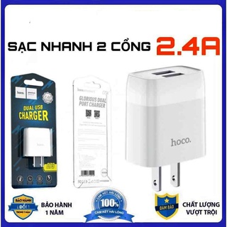 Củ Sạc 2 Cổng Chuẩn 2.4A - Hoco C73 - Hàng Chính Hãng