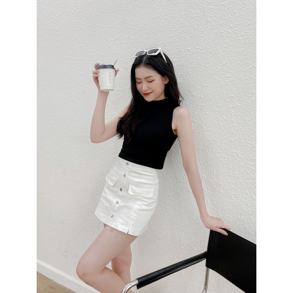 Áo ba lỗ nữ thiết kế by LYRA croptop ôm body trơn ulzzang chất cotton vải co giãn phong cách Hàn Quốc - LYTAP181