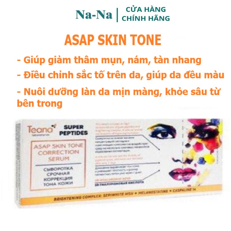 Serum Teana Super Peptides ASAP dưỡng trắng, mờ thâm, dưỡng mịn và làm đều mà da