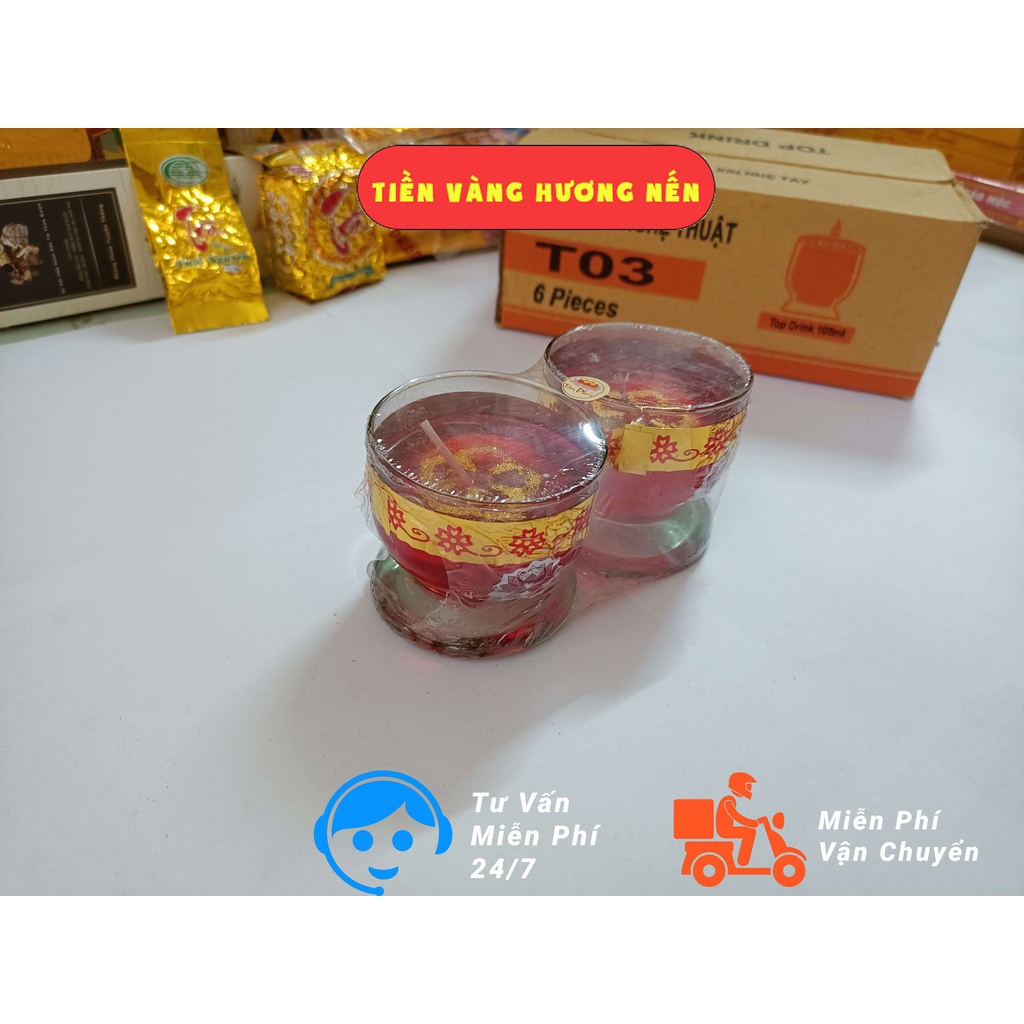 Nến Cốc T-03 đốt xông Tinh Dầu Dùng để Trang Trí Thắp sáng đủ màu sắc Cháy trong 12h Đồng Hồ - Shop Tiền Vàng Hương Nến