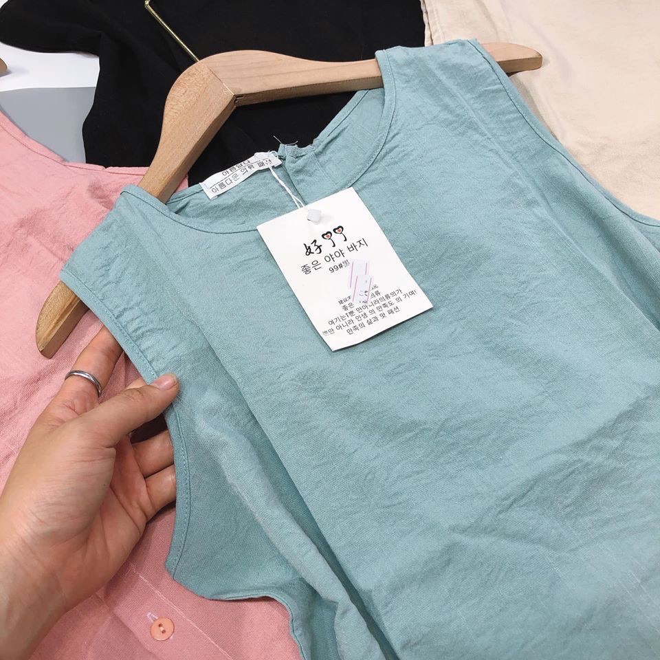 Set Bộ Đũi Áo sát nách Quần đùi Siêu Xinh, Có nút gài phía sau sang chảnh | BigBuy360 - bigbuy360.vn